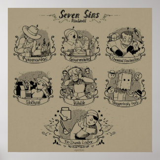 Zeven vellen van RimWorld Poster