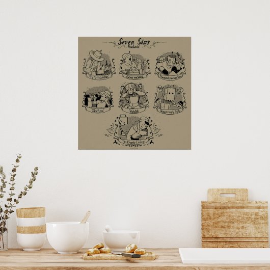 Zeven vellen van RimWorld Poster (Keuken)