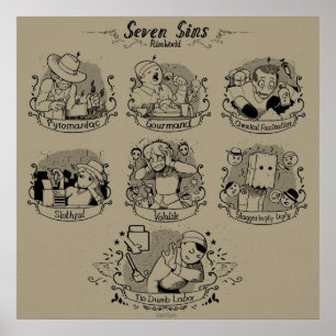 Zeven vellen van RimWorld Poster