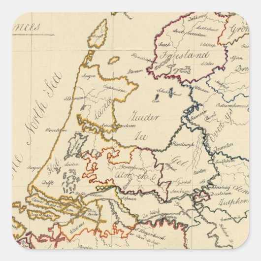 Zeven Verenigde provincies 2 Vierkante Sticker (Voorkant)
