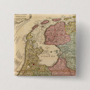 Zeven Verenigde provincies Vierkante Button 5,1 Cm