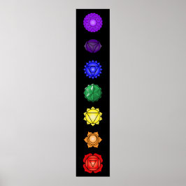 Zeven verticale Chakras Poster