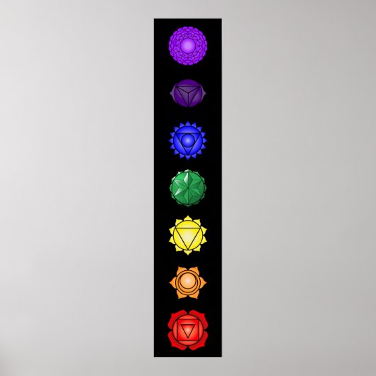 Zeven verticale Chakras Poster (Voorkant)