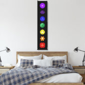 Zeven verticale kakras canvas afdruk (Insitu (Slaapkamer))