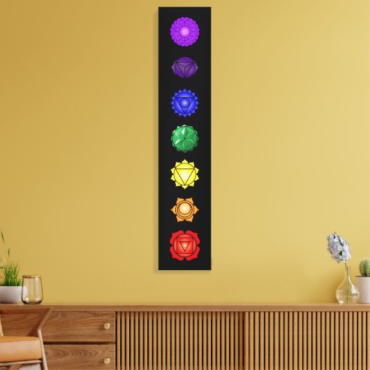 Zeven verticale kakras canvas afdruk (Insitu (Woonkamer))