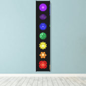 Zeven verticale kakras canvas afdruk (Insitu (Houten vloer))