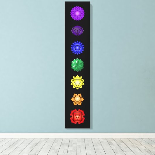 Zeven verticale kakras canvas afdruk (Insitu (Houten vloer))