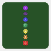 Zeven verticale kakras vierkante sticker (Voorkant)