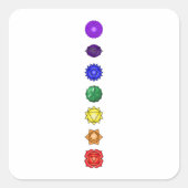 Zeven verticale kakras vierkante sticker (Voorkant)