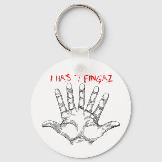 zeven_vingered_hand, IK HEB 7 FINGAZ Sleutelhanger