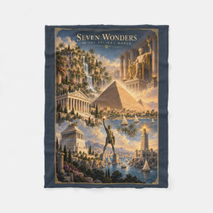 Zeven Wereldwonderen Historische Kunst Fleece Deken