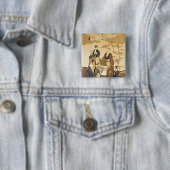 Zeven wijze mannen in het bamboebos vierkante button 5,1 cm (In situ)