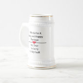 Zeven woorden voor een lang en gelukkig huwelijk bierpul (Voorkant links)