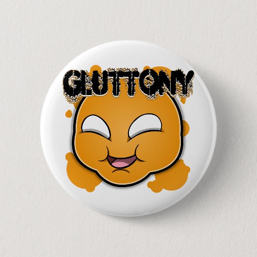 Zeven zingezichten - Gluttony Ronde Button 5,7 Cm (Voorkant)