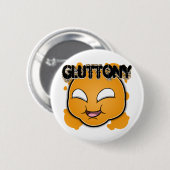 Zeven zingezichten - Gluttony Ronde Button 5,7 Cm (Voorkant /achterkant)