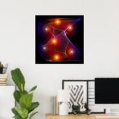 Zeven Zonne Ruimte Abstracte Poster (Thuiskantoor)