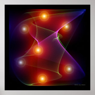 Zeven Zonne Ruimte Abstracte Poster