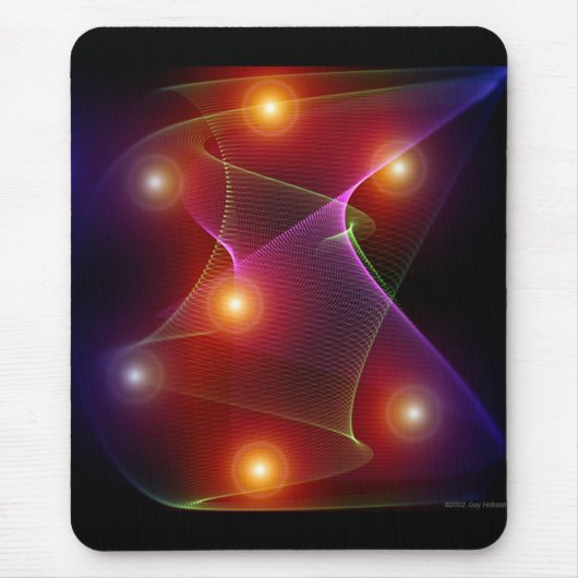 Zeven Zonnen Abstracte Digitale Kunst Muismat (Voorkant)