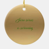 Zeven zwanen een zwemgouden kerstdecoratie keramisch ornament (Achterkant)