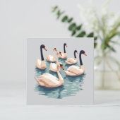 Zeven zwanen Een zwemmen cut-out stencil-stijl 1 Kaart (Staand voorkant)