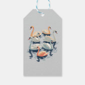 Zeven zwanen Een zwemmen cut-out stencil-stijl 2 Cadeaulabel (Achterkant)