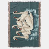 Zeven zwanen Een zwemmen cut-out stencil-stijl 4 Deken (Voorkant Verticaal)