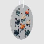 Zeven zwanen Een zwemmen cut-out stencil-stijl 5 Ornament (voorkant)