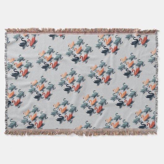 Zeven zwanen Een zwemmen cut-out stencil-stijl 6 Deken (Voorkant)