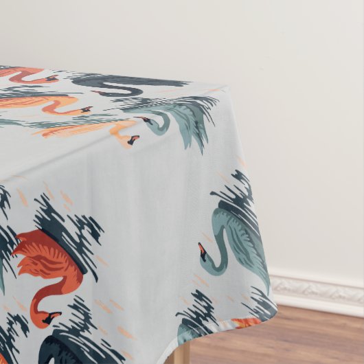 Zeven zwanen Een zwemmen cut-out stencil-stijl 6 Tafelkleed (Voorbeeld)