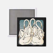 Zeven Zwanen per Zwemmen Magneet (Voorkant / Achterkant)