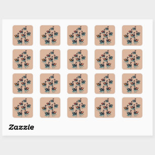 Zeven zwanen zwemmen knippen sjabloon stijl 3 vierkante sticker