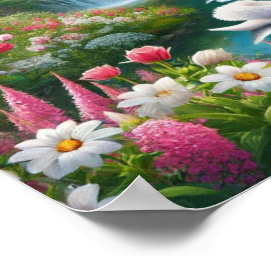 Zeven zwans zwemmen poster (Hoek)