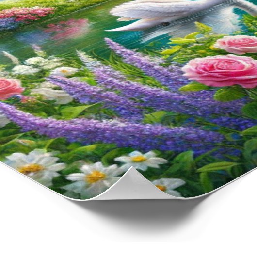 Zeven zwans zwemmen poster (Hoek)