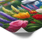 Zeven zwans zwemmen poster (Hoek)