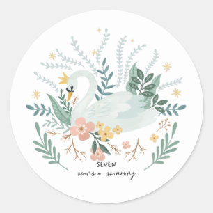 Zeven zwemmen 12 dagen met Kerstmis Ronde Sticker