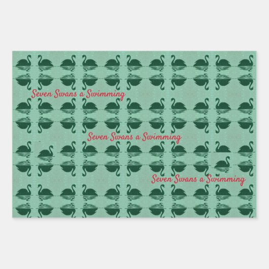 Zeven zwemmen een Zwemende Kerstmis Inpakpapier Vel (Voorkant)