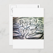 Zeven zwemmen een zwemmen briefkaart (Voorkant / Achterkant)