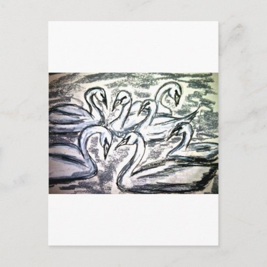 Zeven zwemmen een zwemmen briefkaart (Voorkant)