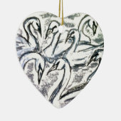 Zeven zwemmen een zwemmen keramisch ornament (Rechts)