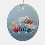 Zeven zwemmen een zwemversiering keramisch ornament (Links)