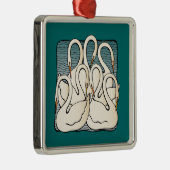 Zeven zwemmen metalen ornament (Rechts)