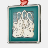 Zeven zwemmen metalen ornament (Links)