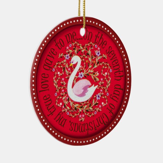 Zeven zwemzwanen keramisch ornament (Rechts)