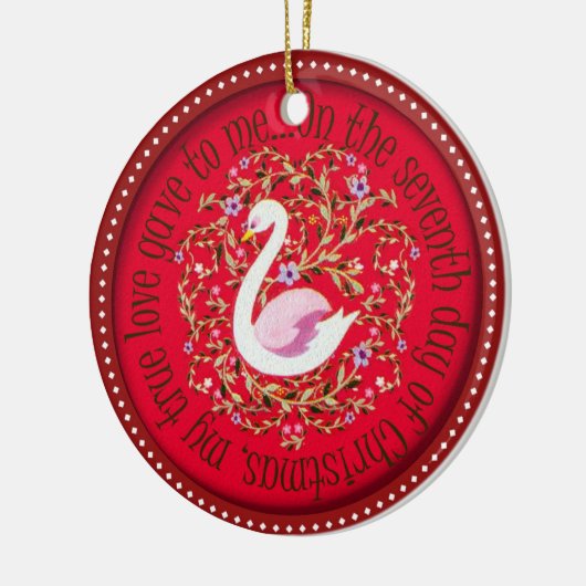 Zeven zwemzwanen keramisch ornament (Links)