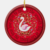 Zeven zwemzwanen keramisch ornament (Achterkant)