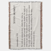 Zevende Amendement Grondwet Bill of Rights Deken (Voorkant Verticaal)