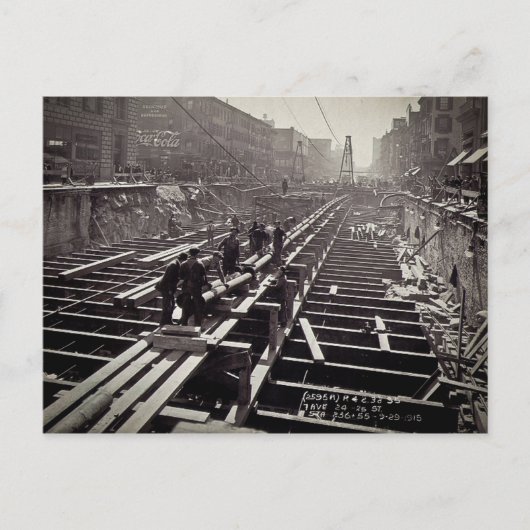 Zevende Avenue en 24-25th Streets Subway Briefkaart (Voorkant)