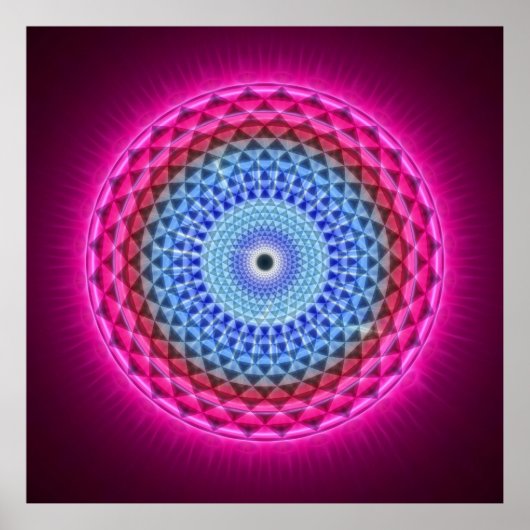 Zevende Chakra - Sahasrara - 1000 Petered Lotus Poster (Voorkant)