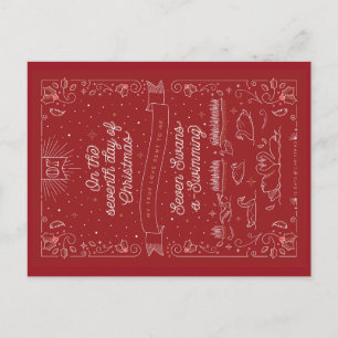 ZEVENDE DAG VAN KERST / Kerstansichtkaart Feestdagenkaart