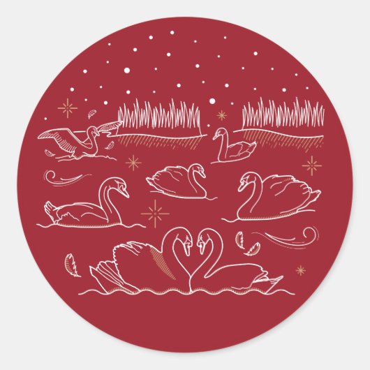 ZEVENDE DAG VAN KERST / Kerststickers Ronde Sticker (Voorkant)